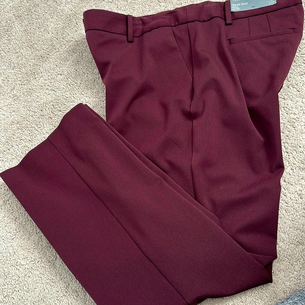 Talbots, NWT , burgundy dress pants-barely boot